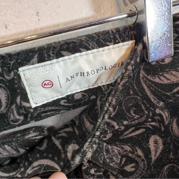 ANTHROPOLOGIE AG Adriano Goldschmied Velvet Paisley High Rise Stevie Ankle Pants - Picture 7 of 14